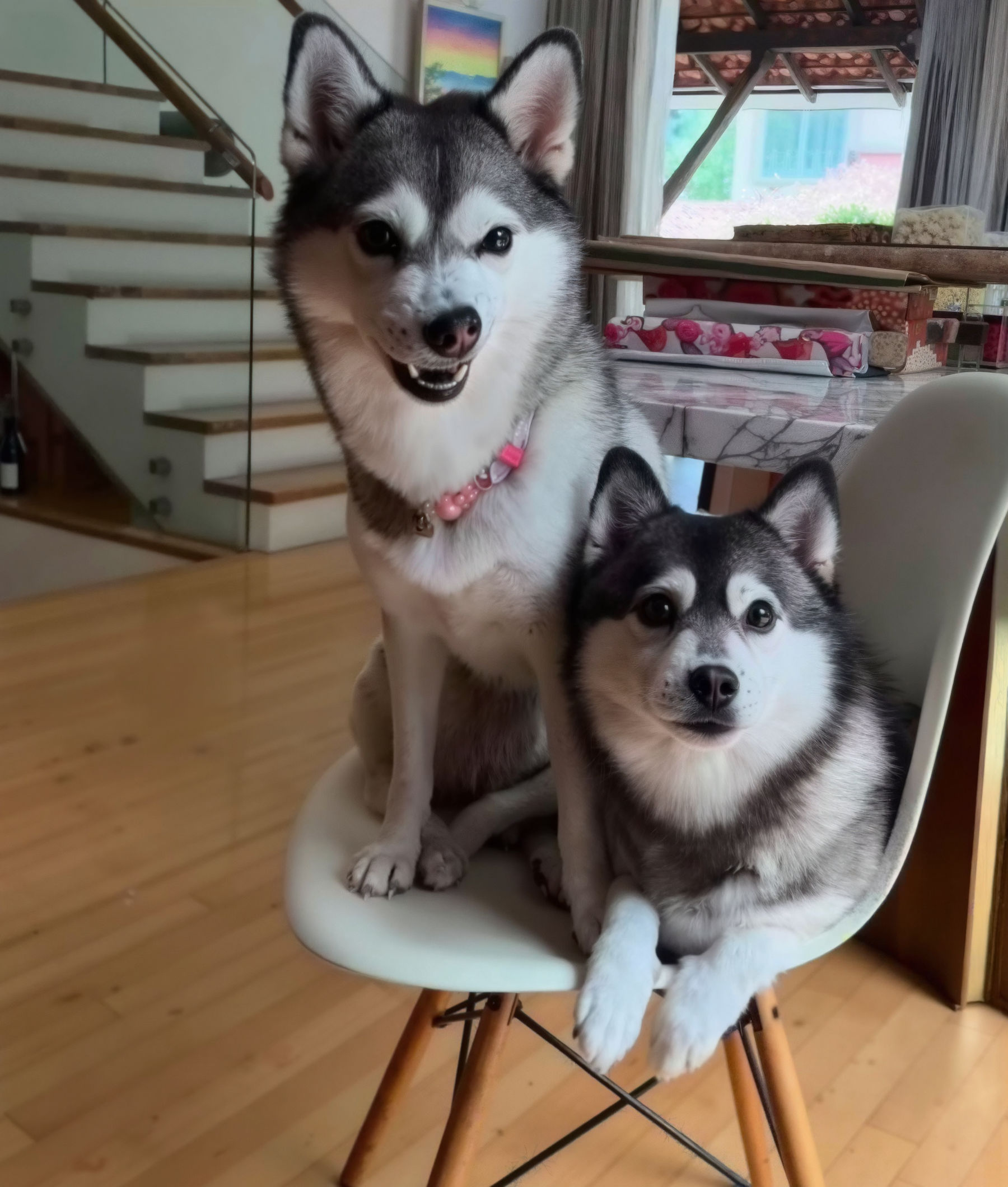 Dr. Alexia's two huskies